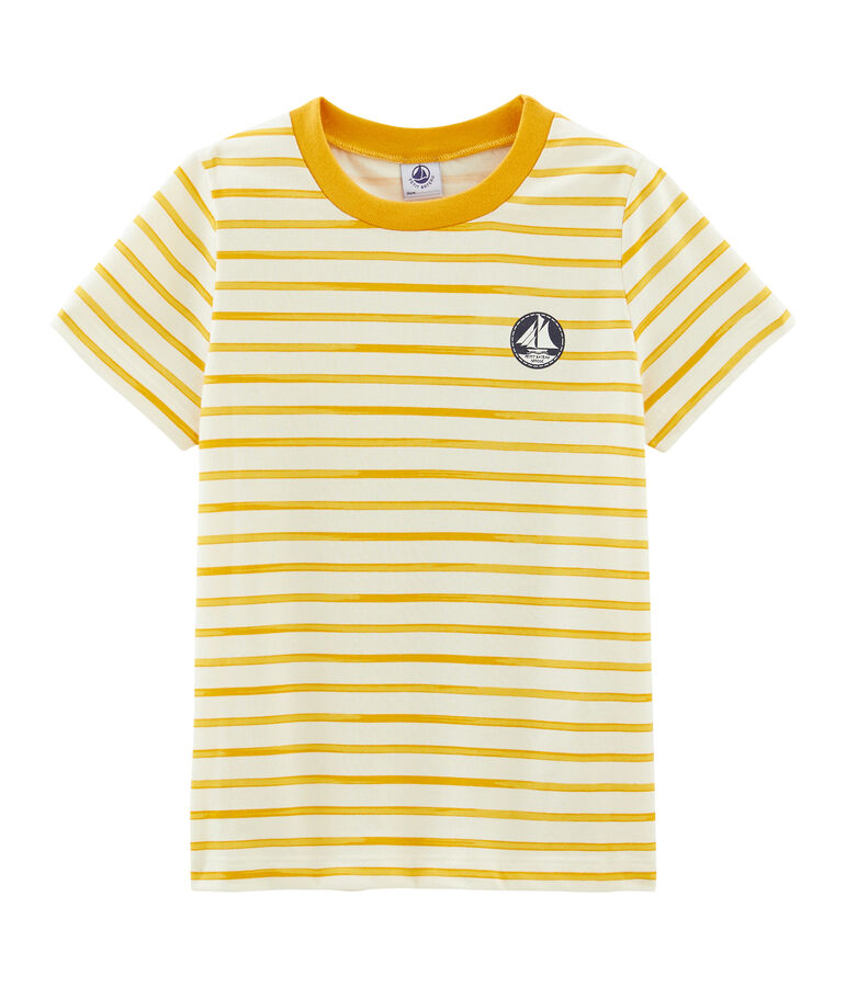 Boys' Short-sleeved T-shirt white/yellow