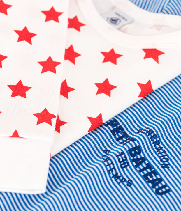 Children's Unisex Star and Stripe Cotton Pyjamas - 2-Pack multicolor