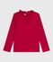 Children's long-sleeved plain cotton T-shirt TERKUIT red