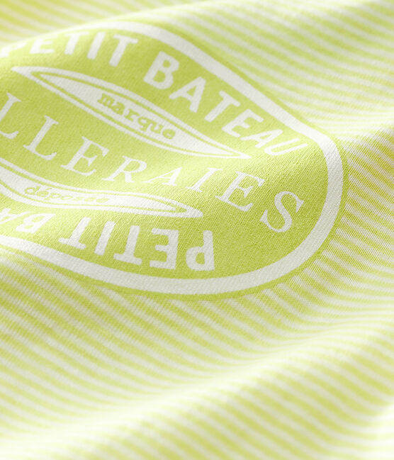 Babies' Yellow Pinstriped Ribbed Playsuit SUNNY yellow/MARSHMALLOW white