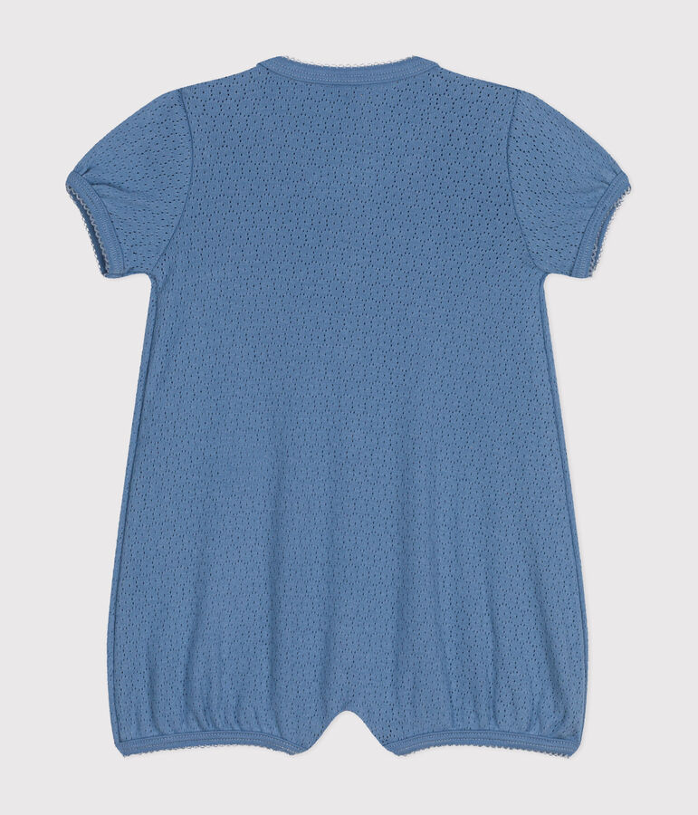 Babies' Openwork Cotton Playsuit BEACH blue