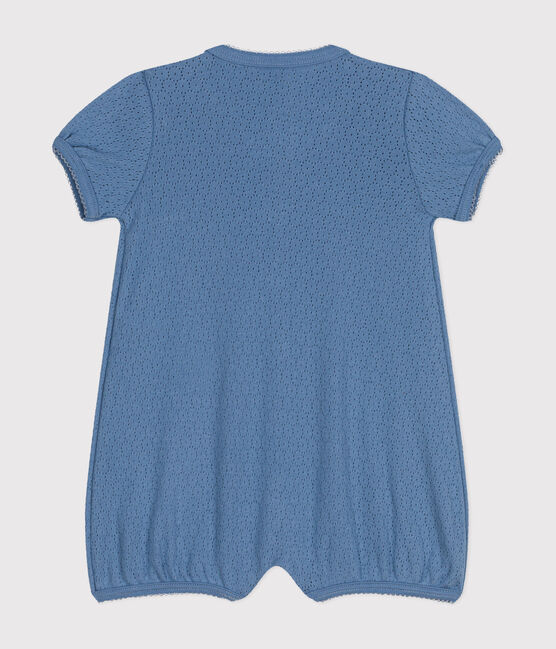 Babies' Openwork Cotton Playsuit BEACH blue