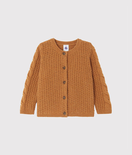 Baby girl's wool blend cardigan CUIVRE brown