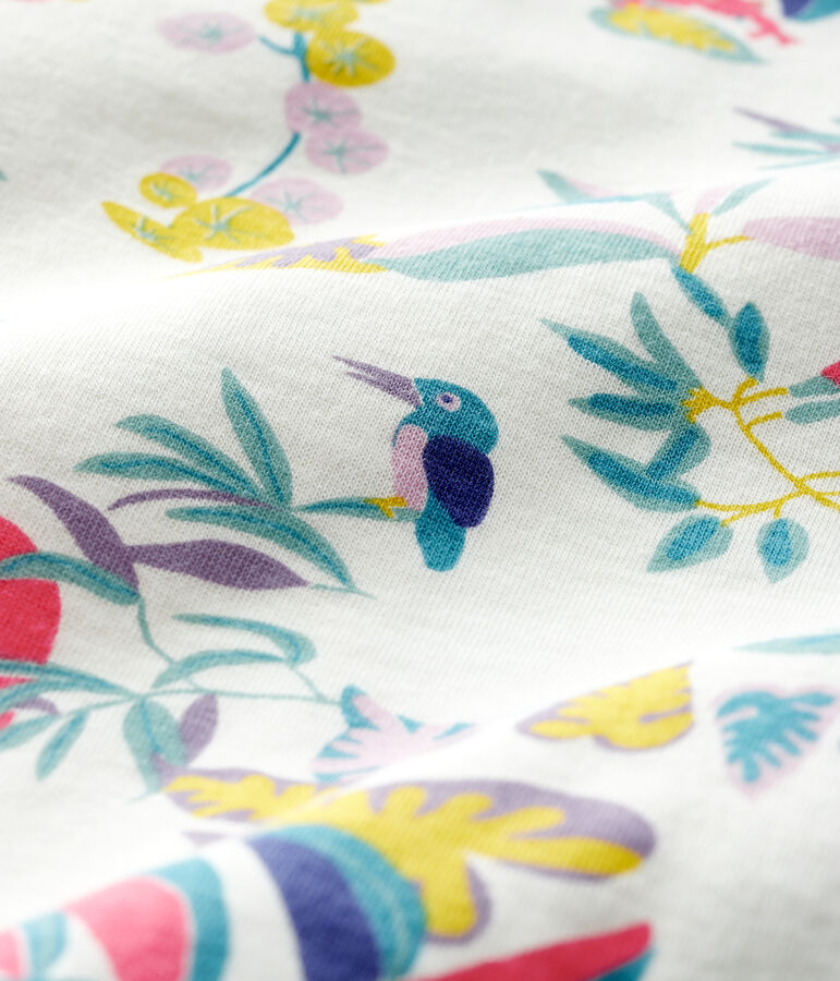 Baby Girls' Zip-Up Tube Knit Sleepsuit MARSHMALLOW white/MULTICO white