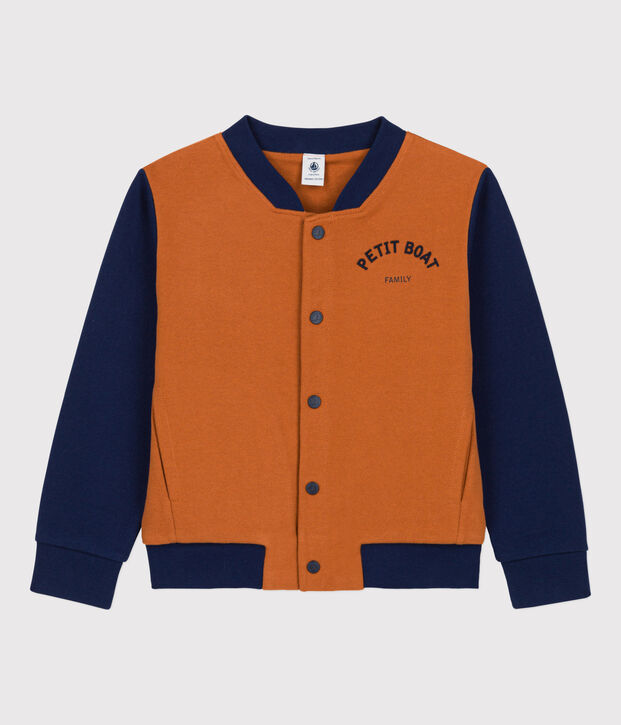 Unisex Fleece Baseball Jacket brown/blue