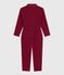 Children's long jumpsuit in plain terry velour AMARANTE