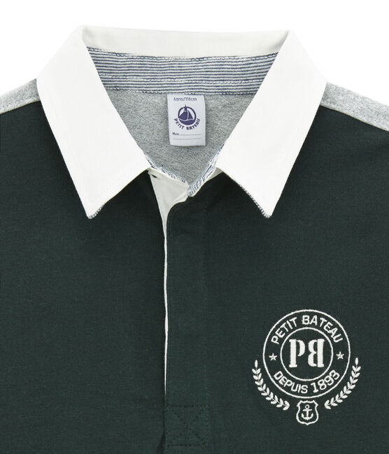 Boy's rugby shirt SHERWOOD green/MULTICO white