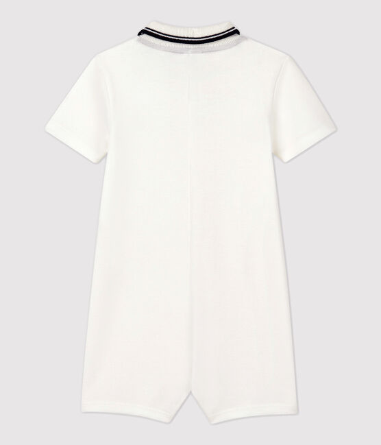 Babies' Cotton Short Playsuit MARSHMALLOW white