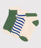 Pairs of children's stripy cotton socks - 3-pack variante 1