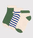 Pairs of children's stripy cotton socks - 3-pack