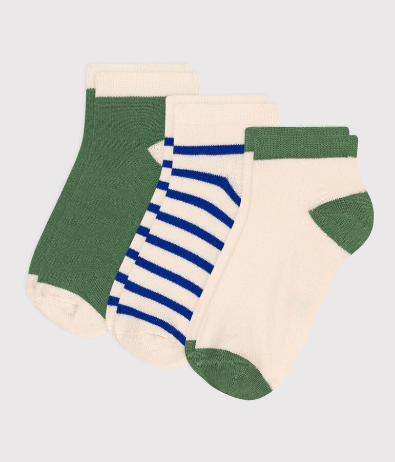 Pairs of children's stripy cotton socks - 3-pack multicolor