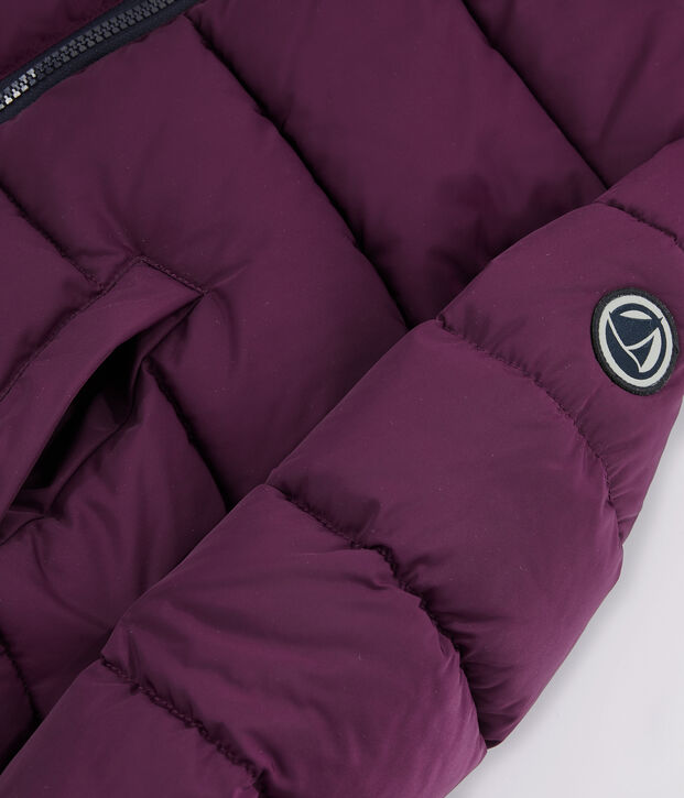 Boys' puffer jacket purple