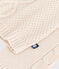 Women's plain cable-knit wool and cotton jumper AVALANCHE Ecru