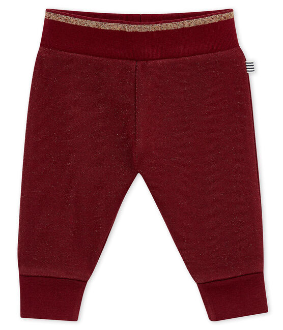 Baby girl's shiny cotton sweatshirt trousers OGRE red/DORE yellow