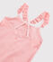 Girls' One-Piece Recycled Swimsuit GRETEL pink/MARSHMALLOW white