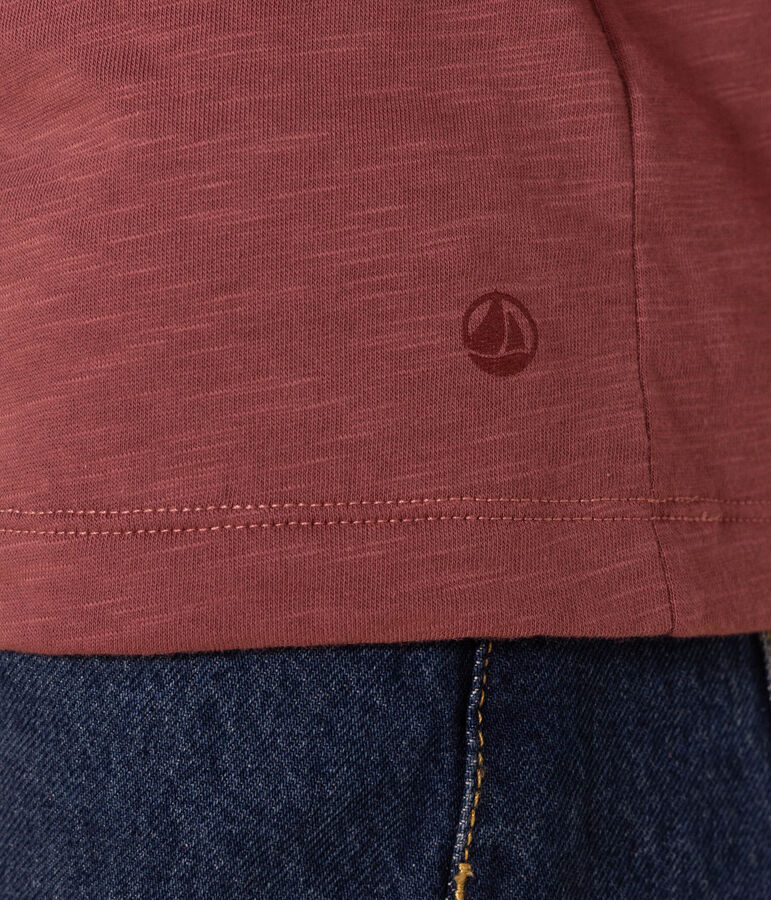 Women's Straight Round-Neck Cotton T-Shirt brown