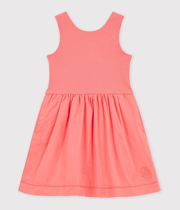 Children's sleeveless plain cotton dress FLAMAND
