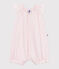 Babies' short plain cotton jumpsuit FLEUR pink