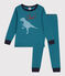 Children's long-sleeved cotton dinosaur pyjamas DRAGONFLY green