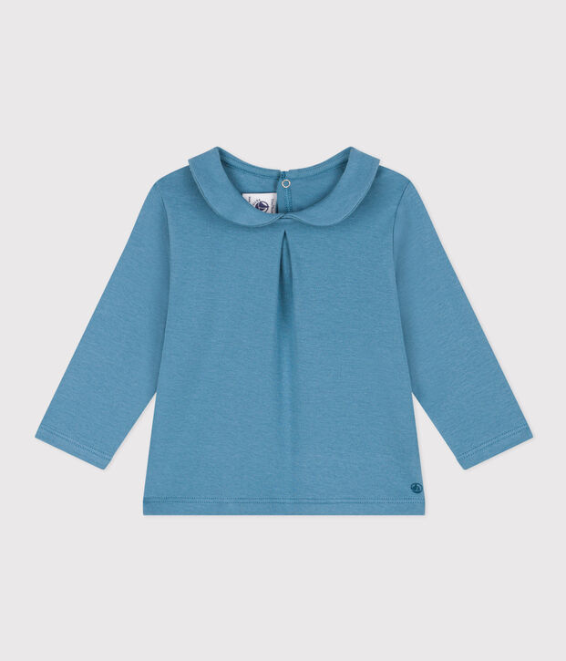 Babies' Long-Sleeved Cotton Blouse blue