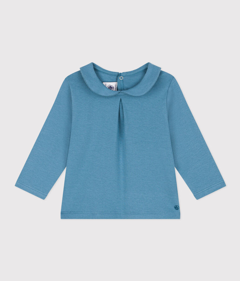 Babies' Long-Sleeved Cotton Blouse POLOCHON blue