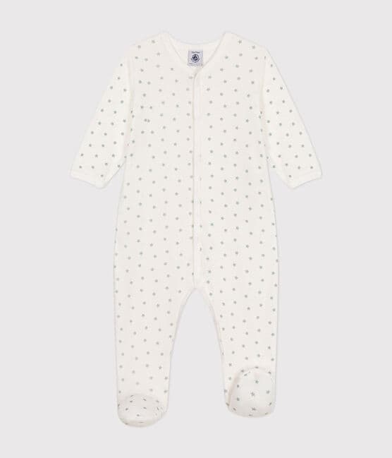 Babies' Starry Cotton Pyjamas MARSHMALLOW white/HERBIER