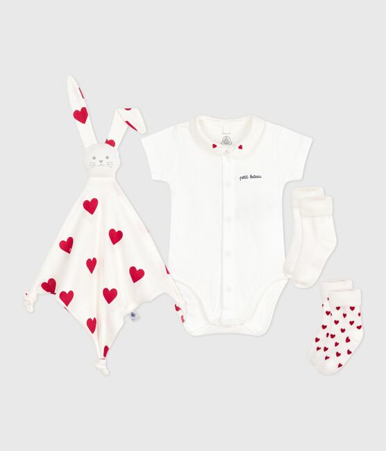 Newborn babies' cotton body, comforter and socks set variante 1