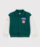 Children's varsity-style jacket in colourblock cotton green/beige