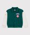 Children's varsity-style jacket in colourblock cotton green/beige