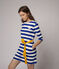 Women's Long-Sleeved Stripy Dress SURF blue/MARSHMALLOW white