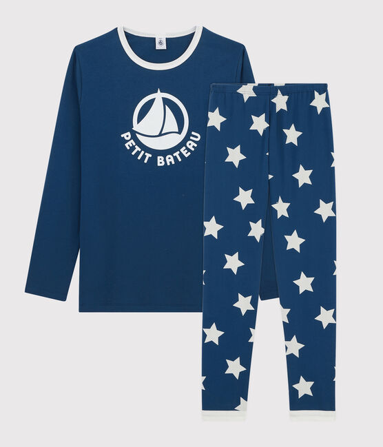 Unisex Starry Ribbed Pyjamas MAJOR blue/ECUME white