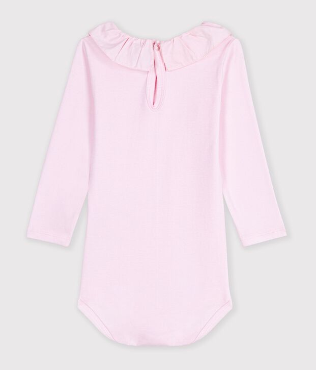 Babies' plain cotton body with a collar BARELY