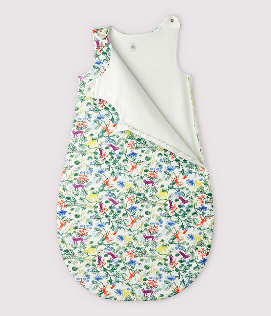 Babies' Jungle Pattern Cotton Sleeping Bag MARSHMALLOW white/MULTICO white