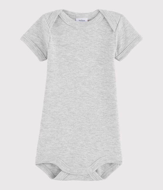 Baby Boys' Short-Sleeved Bodysuit BELUGA CHINE grey
