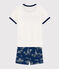Boys' Toile de Jouy Paris Cotton Short Pyjamas MEDIEVAL blue/MULTICO white