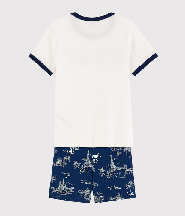 Boys' Toile de Jouy Paris Cotton Short Pyjamas blue/multicolor