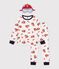 Children's cotton firefighter costume pyjamas white/multicolor