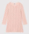 Girls' Tube Knit Cotton Nightdress SALINE pink/MULTICO white