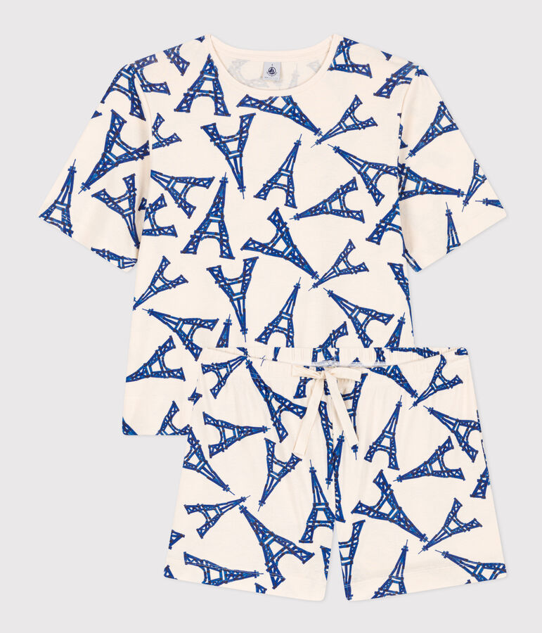 Women's Paris Cotton Short Pyjamas AVALANCHE white/MULTICO