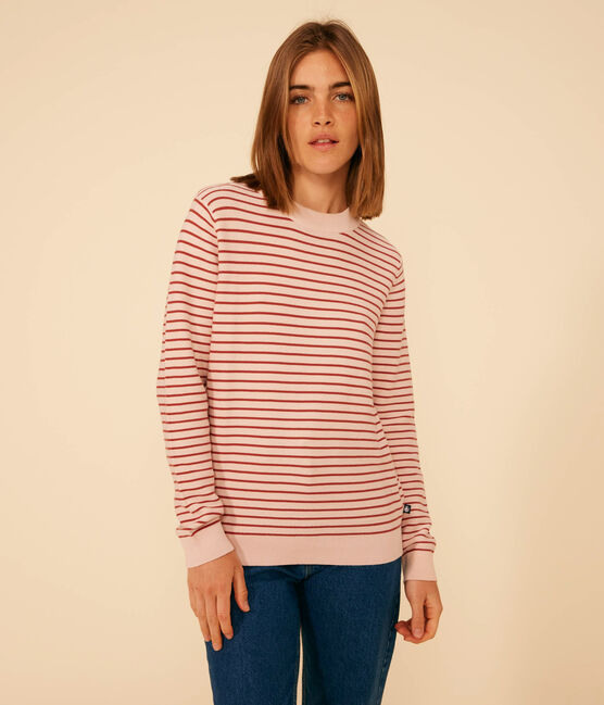 Women's Striped Cotton Pullover SALINE /FAMEUX