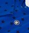 Babies' long-sleeved star-print cotton T-shirt OLYMPIC blue/SOIR