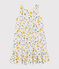 Girls' Sleeveless Cotton Dress MARSHMALLOW white/MULTICO white