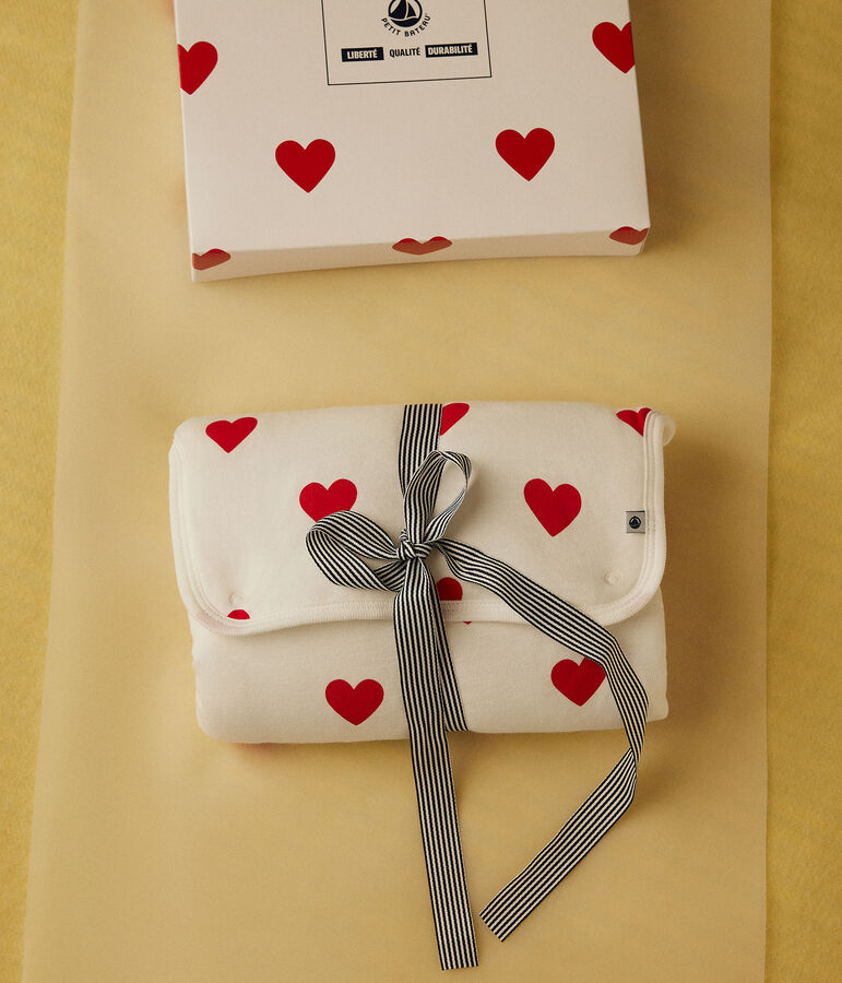 Babies' cotton changing mat white/red