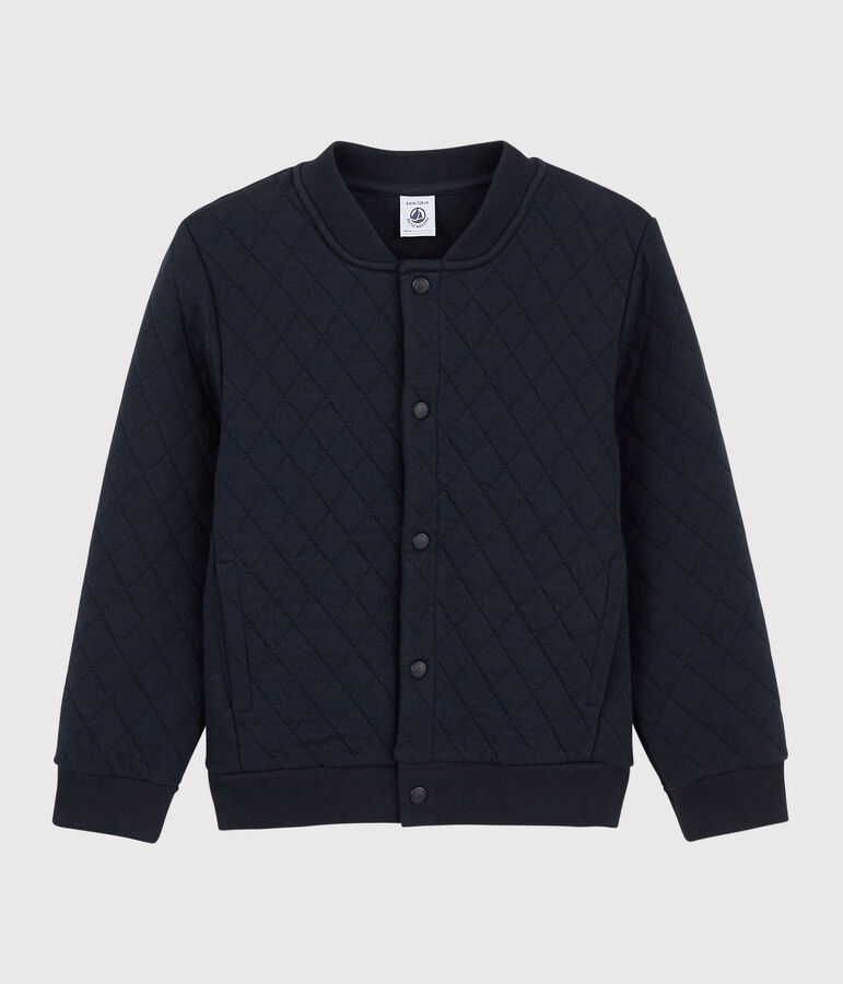 Boys' Quilted Tube Knit Cardigan blue