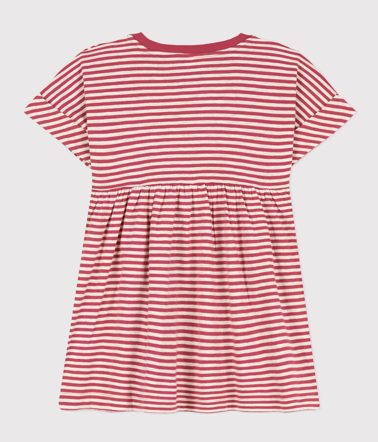 Girls' Striped Slub Jersey Dress pink/ecru