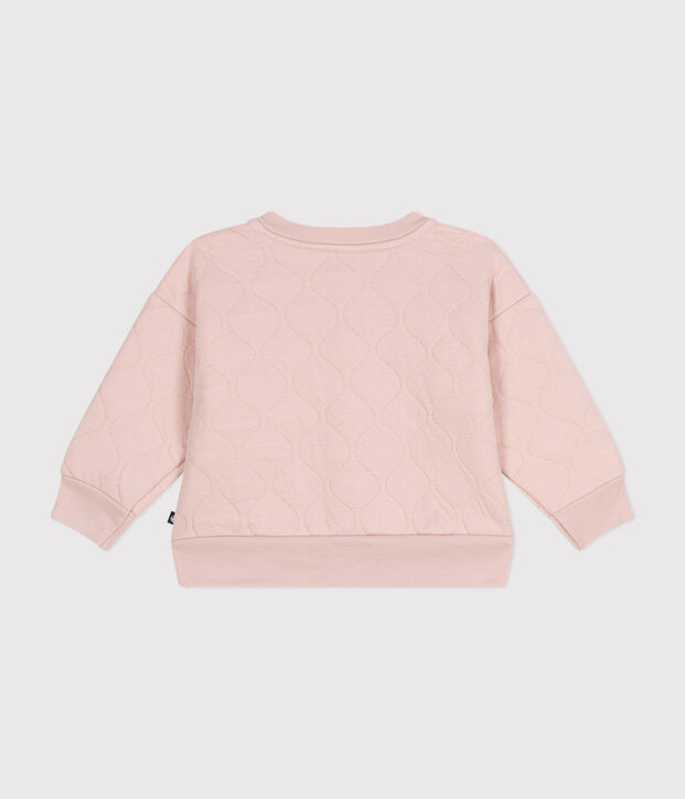 Babies' Quilted Tube Knit Baseball Jacket pink