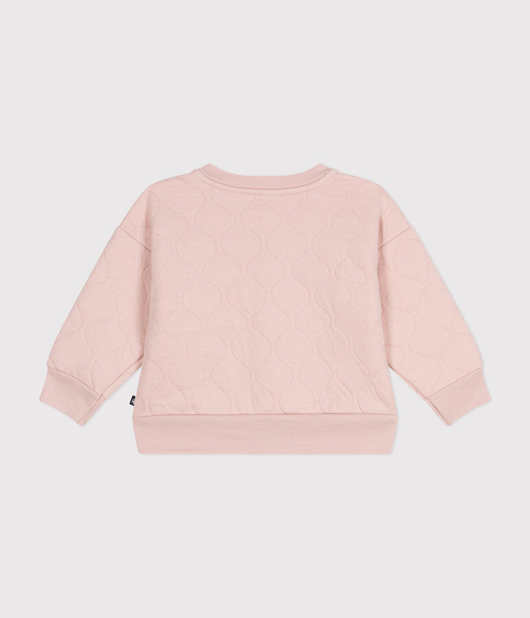 Babies' Quilted Tube Knit Baseball Jacket pink