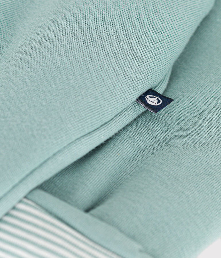 Babies' padded hooded cotton jumpsuit green