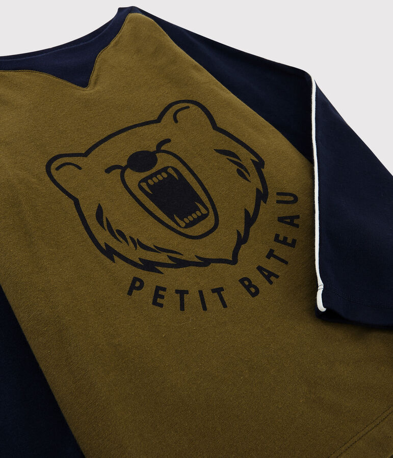 Boys' Silkscreen Print T-shirt green/blue