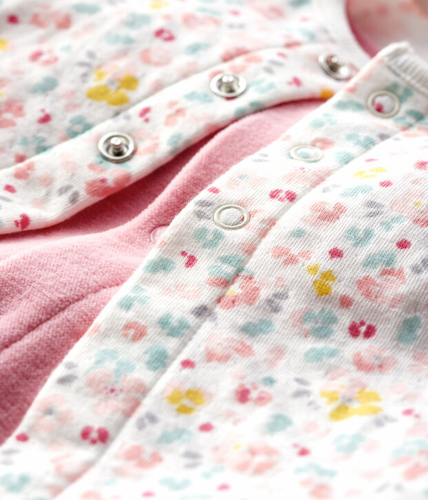 2-piece velvet baby set with pink flowers pink/multicolor